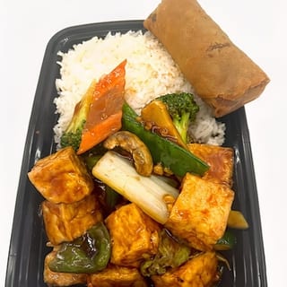 Bean curd with mixed vegetables lunch special