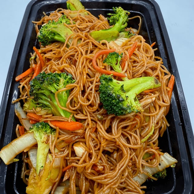 Mixed vegetables rice noodles.