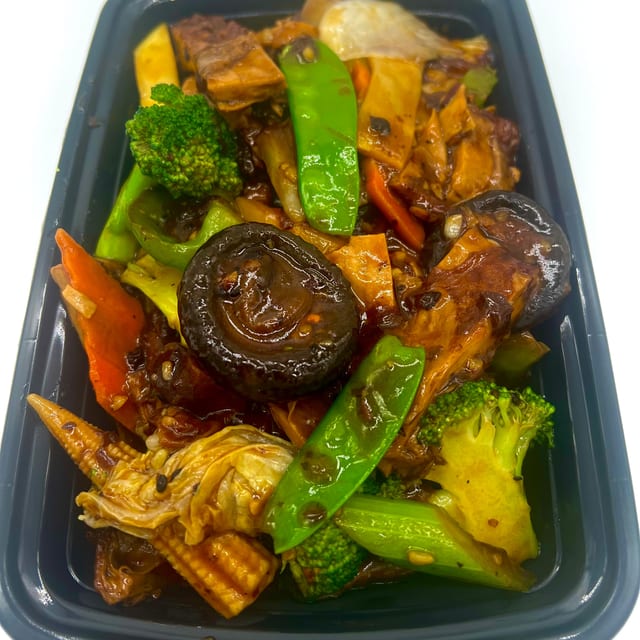 Spicy Shiitake Mushrooms with Roast Duck.