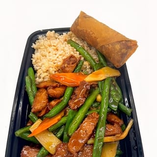 Soy chicken with string beans lunch special