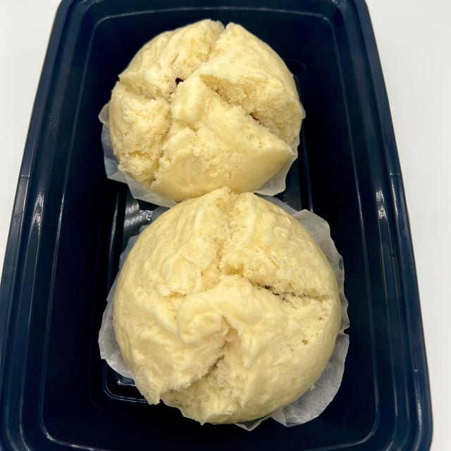 Steamed Vegan Char Siu Bun.