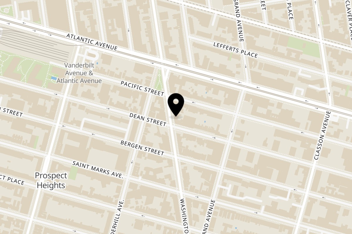 Map showing the location of Vegetarian palate on 603 Washington Ave in Brooklyn